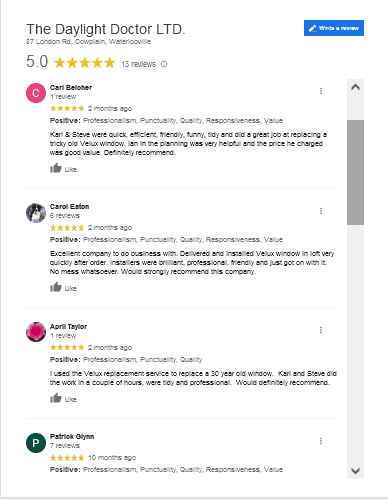 google my business reviews